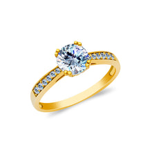 Ioka Jewelry - 14K Solid Gold 1.25 Ct. Round Cut Cubic Zirconia CZ Wedding Engagement Ring