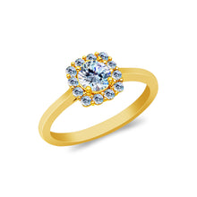 Ioka Jewelry - 14K Solid Gold 1 Ct. Round Cut Cubic Zirconia CZ Wedding Engagement Ring