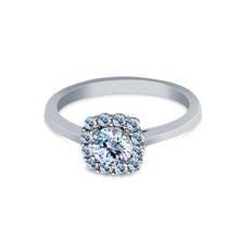 Ioka Jewelry - 14K White Solid Gold 1 Ct. Round Cut Cubic Zirconia CZ Square Pave Wedding Engagement Ring