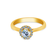 Ioka Jewelry - 14K Solid Gold 1 Ct. Round Cut Cubic Zirconia CZ Square Pave Wedding Engagement Ring