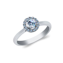 Ioka Jewelry - 14K White Solid Gold 1 Ct. Round Cut Cubic Zirconia CZ Wedding Engagement Ring