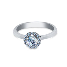 Ioka Jewelry - 14K White Solid Gold 1 Ct. Round Cut Cubic Zirconia CZ Wedding Engagement Ring