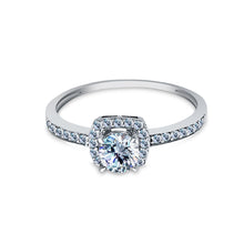 Ioka Jewelry - 14K White Solid Gold 1 Ct. Round Cut Cubic Zirconia Square Pave CZ Wedding Engagement Ring