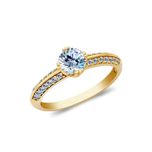 Ioka Jewelry - 14K Solid Gold 0.75 Ct. Round Cut Cubic Zirconia CZ Wedding Engagement Ring
