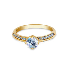 Ioka Jewelry - 14K Solid Gold 0.75 Ct. Round Cut Cubic Zirconia CZ Wedding Engagement Ring