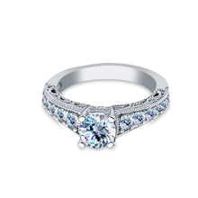 Ioka Jewelry - 14K White Solid Gold 1.25 Ct. Round Cut Cubic Zirconia CZ with Side Stones Wedding Engagement Ring