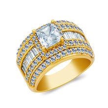 Ioka Jewelry - 14K Solid Gold 1.25 Ct. Princess Cut Cubic Zirconia CZ 11 MM Wedding Engagement Ring