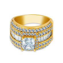 Ioka Jewelry - 14K Solid Gold 1.25 Ct. Princess Cut Cubic Zirconia CZ 11 MM Wedding Engagement Ring