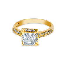 Ioka Jewelry - 14K Solid Gold 1 Ct. Princess Cut Solitaire Cubic Zirconia CZ Wedding Engagement Ring