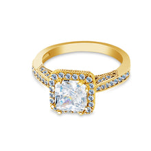 Ioka Jewelry - 14K Solid Gold 1 Ct. Princess Cut Solitaire Cubic Zirconia CZ Wedding Engagement Ring