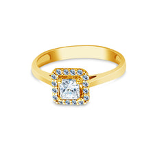 Ioka Jewelry - 14K Solid Gold 0.5 Ct. Princess Cut Solitaire Cubic Zirconia CZ Wedding Engagement Ring