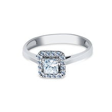 Ioka Jewelry - 14K White Solid Gold 0.5 Ct. Princess Cut Solitaire Cubic Zirconia CZ Wedding Engagement Ring