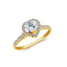Ioka Jewelry - 14K Solid Gold 1 Ct. Heart Cut Cubic Zirconia CZ Wedding Engagement Ring