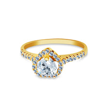 Ioka Jewelry - 14K Solid Gold 1 Ct. Heart Cut Cubic Zirconia CZ Wedding Engagement Ring