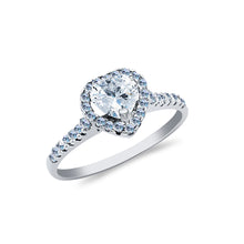 Ioka Jewelry - 14K White Solid Gold 1 Ct. Heart Cut Cubic Zirconia CZ Wedding Engagement Ring