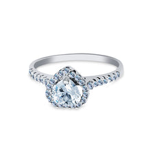 Ioka Jewelry - 14K White Solid Gold 1 Ct. Heart Cut Cubic Zirconia CZ Wedding Engagement Ring