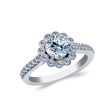 Ioka Jewelry - 14K White Solid Gold 1 Ct. Round Cut Cubic Zirconia CZ Wedding Engagement Ring