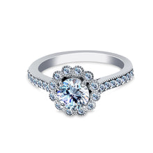 Ioka Jewelry - 14K White Solid Gold 1 Ct. Round Cut Cubic Zirconia CZ Wedding Engagement Ring