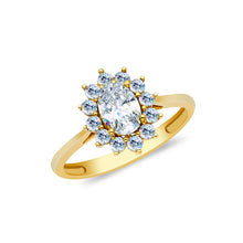 Ioka Jewelry - 14K Solid Gold 1 Ct. Oval Cut Cubic Zirconia CZ Wedding Engagement Ring