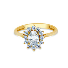 Ioka Jewelry - 14K Solid Gold 1 Ct. Oval Cut Cubic Zirconia CZ Wedding Engagement Ring