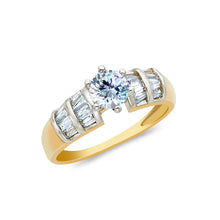 Ioka Jewelry - 14K Yellow Solid Gold 0.75 Ct. Round Cut Cubic Zirconia CZ Wedding Engagement Ring
