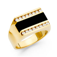 Ioka Jewelry - 14K Yellow Solid Gold 12MM Black Onyx Men's Ring
