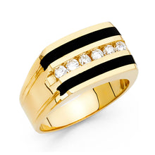 Ioka Jewelry - 14K Yellow Solid Gold 12MM Black Onyx Men's Ring
