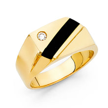 Ioka Jewelry - 14K Yellow Solid Gold 11MM Black Onyx Men's Ring
