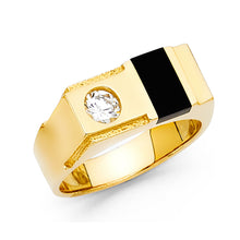 Ioka Jewelry - 14K Yellow Solid Gold 9MM Black Onyx Men's Ring