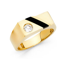 Ioka Jewelry - 14K Yellow Solid Gold 8MM Black Onyx Men's Ring