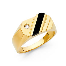 Ioka Jewelry - 14K Yellow Solid Gold 8MM Black Onyx Men's Ring