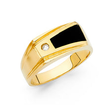 Ioka Jewelry - 14K Yellow Solid Gold 9MM Black Onyx Men's Ring