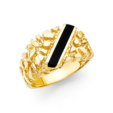 Ioka Jewelry - 14K Yellow Solid Gold 13MM Black Onyx Men's Ring
