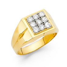 Ioka Jewelry - 14K Yellow Solid Gold 11MM Cubic Zirconia CZ Men's Ring