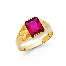 Ioka Jewelry - 14K Yellow Solid Gold 11MM Square Cubic Zirconia CZ Men's Ring