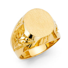 Ioka Jewelry - 14K Yellow Solid Gold 15MM Fancy Men's Ring