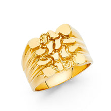 Ioka Jewelry - 14K Yellow Solid Gold 15MM Nugget Men's Ring