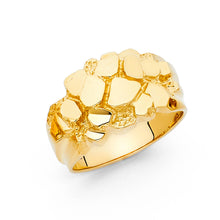 Ioka Jewelry - 14K Yellow Solid Gold 13MM Nugget Men's Ring