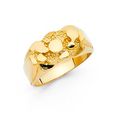 Ioka Jewelry - 14K Yellow Solid Gold 11MM Nugget Men's Ring