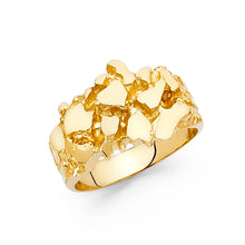 Ioka Jewelry - 14K Yellow Solid Gold 12MM Nugget Men's Ring