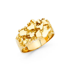 Ioka Jewelry - 14K Yellow Solid Gold 12MM Nugget Men's Ring
