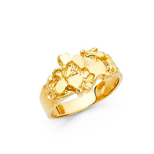 Ioka Jewelry - 14K Yellow Solid Gold 10MM Nugget Men's Ring