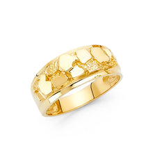 Ioka Jewelry - 14K Yellow Solid Gold 9MM Nugget Men's Ring