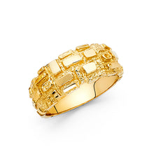 Ioka Jewelry - 14K Yellow Solid Gold 10MM Nugget Men's Ring