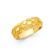 Ioka Jewelry - 14K Yellow Solid Gold 7MM Nugget Men's Ring