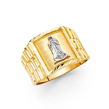 Ioka Jewelry - 14K Yellow Solid Gold 14MM Santa Muerte Grim Reaper Men's Ring