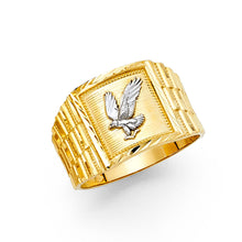 Ioka Jewelry - 14K Yellow Solid Gold 14MM Flying Eagle Men's Ring