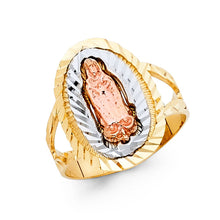 Ioka Jewelry - 14K Tri Color Solid Gold Our Lady of Guadalupe Religious Ring