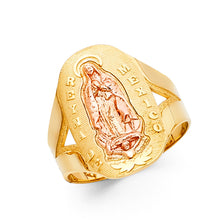Ioka Jewelry - 14K Two Tone Solid Gold Our Lady of Guadalupe Religious Ring