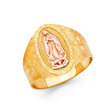 Ioka Jewelry - 14K Two Tone Solid Gold Our Lady of Guadalupe Religious Ring